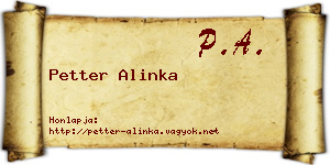 Petter Alinka névjegykártya